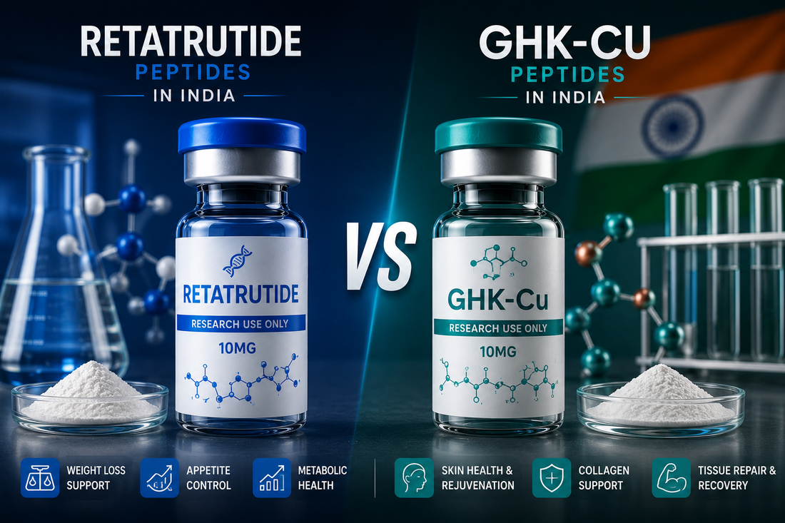 Retatrutide vs GHK-Cu peptides in india